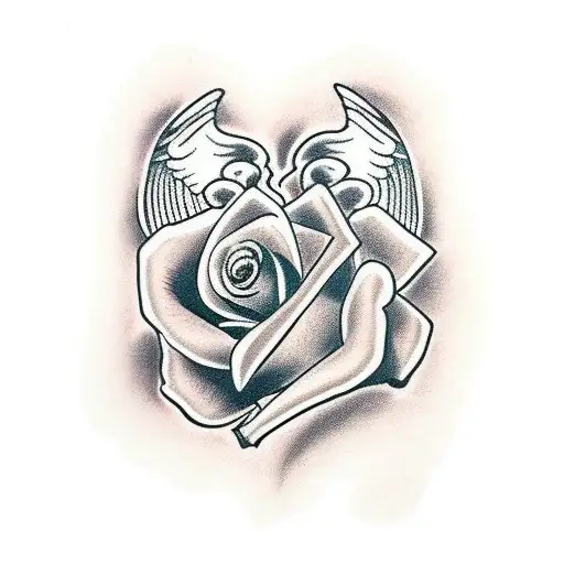 Angel Wing Heart Rose