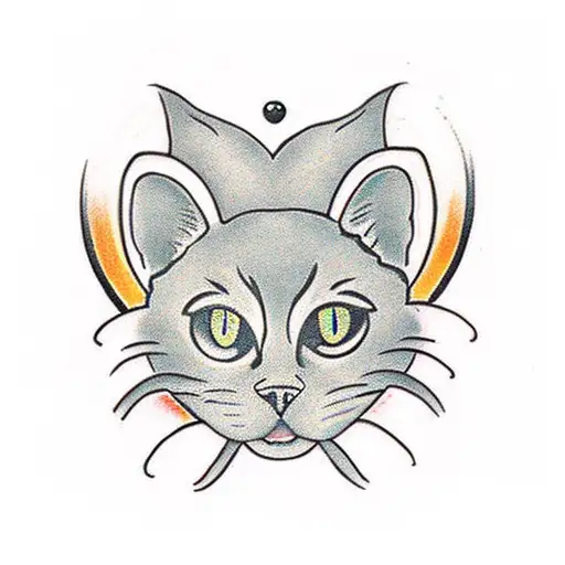 Black Cat Paw And An Orange And White Cat Paw