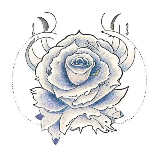 Flowers With Moon And Aries Zodiac