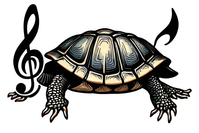Basic Turtle Made Out Of A Treble Clef