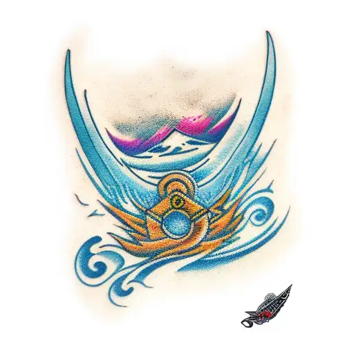 Abstract Breaking Wave Arm Band