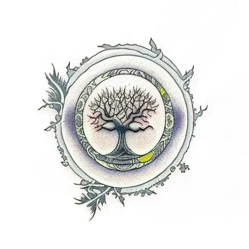 Tree Of Life With Moon