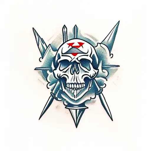 Skull With Two Rapier Swords