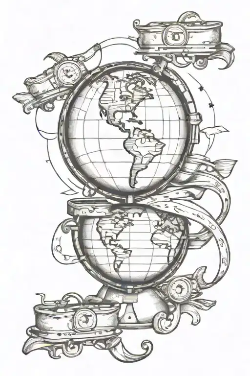 Globe With Luggage Bags