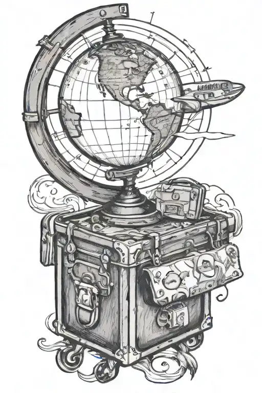 Globe With Luggage Next To It