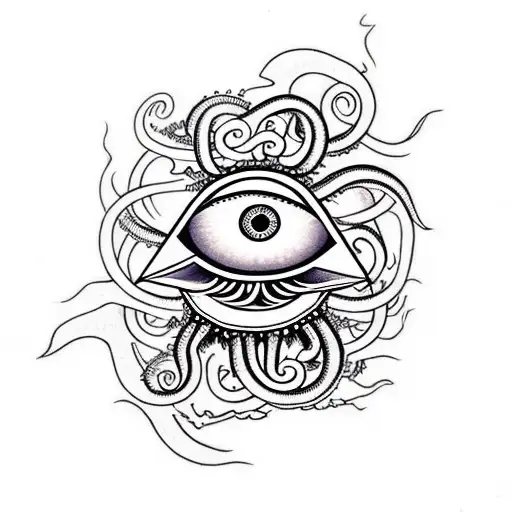 Illuminati As A Eye Octopus Tentacles Tragedy Of Life