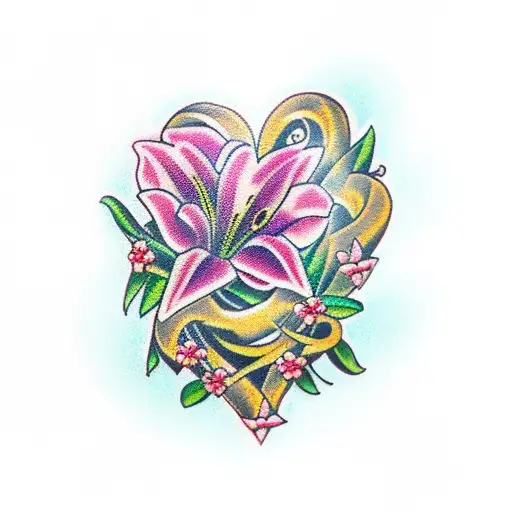 Traditional Heart-shaped Lily Wreath