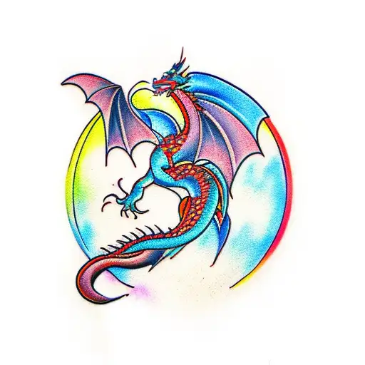 Bright Colored American Dragon