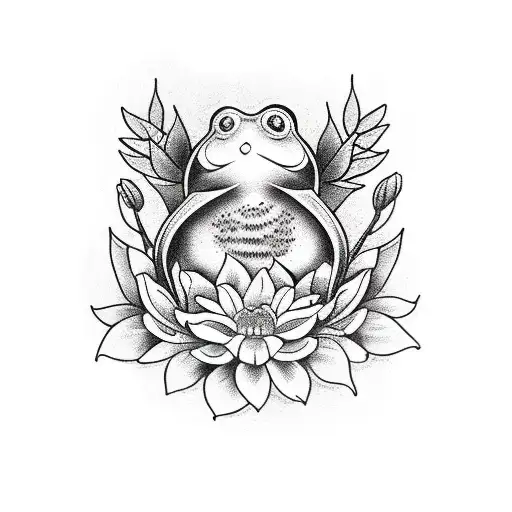 Frog And Owl With Flowers