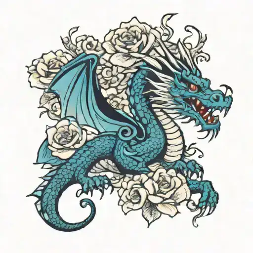 Dragon And Flowers