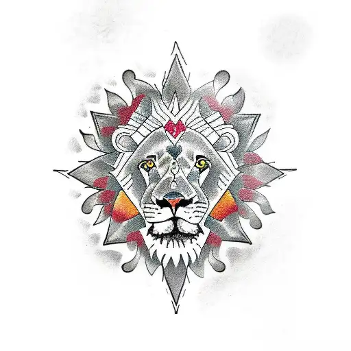 Lion Mandala Cross