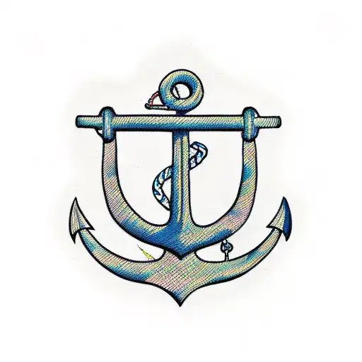 A Traditional Anchor Intertwined With Pisces Symbol