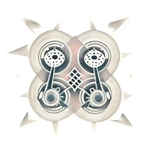 A Dotwork Tattoo Of A Car Dashboard With A Music Equalizer Incorporated Into The Design