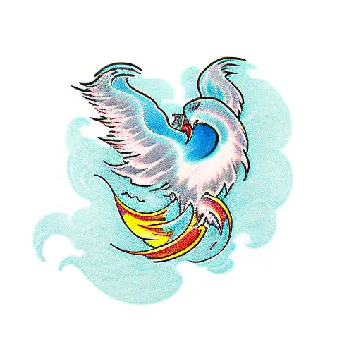 Phoenix With Sea Wave