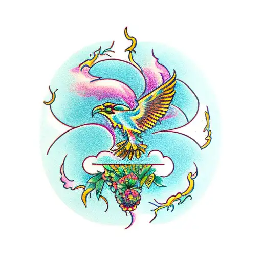 Phoenix With Cherry Blossem Infinitely Loop