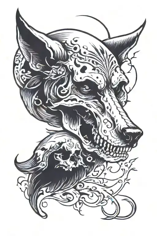 Moon Wolf Skull