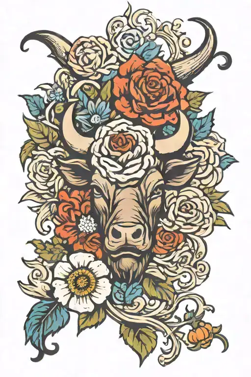 Bull Flower Intertwined