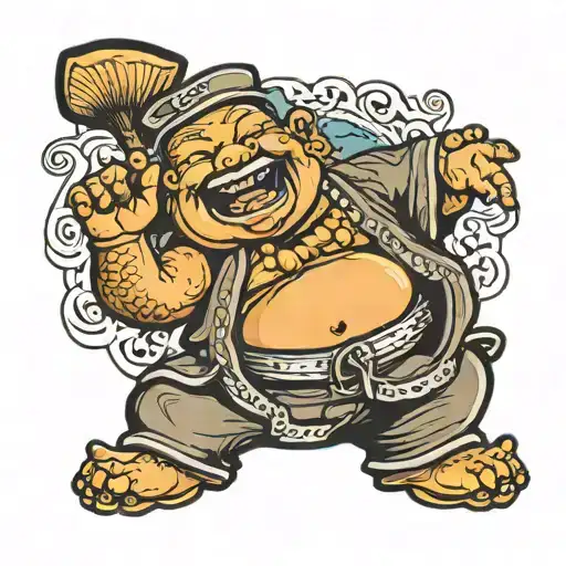 Laughing Buddha Wearing A Cowboy Hat