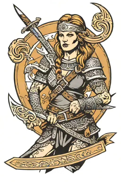 Female Viking Warrior Holding