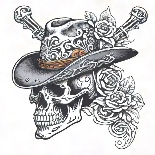 Western Skeleton W Tooled Leather As A Filler
