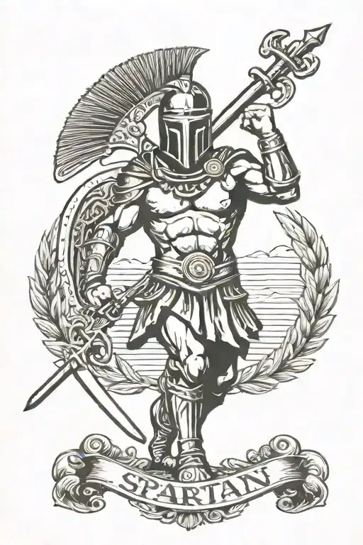 Spartan Warrior Wielding A Sword