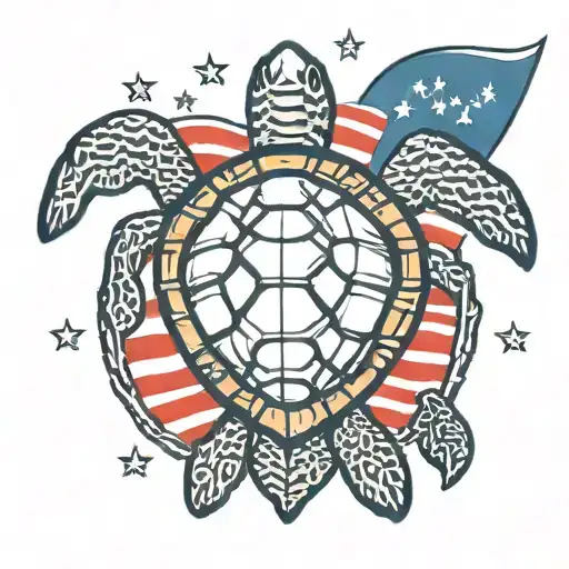 Patriotic Sailor Sea Turtle