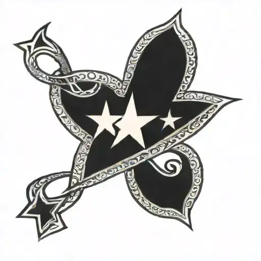 Black Stars With An Infinity Symbol