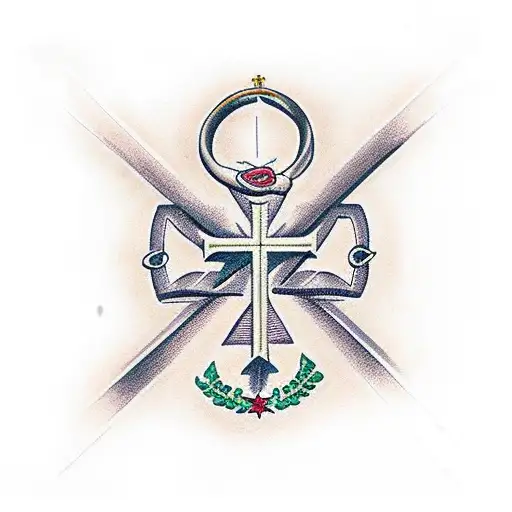 Christian Cross With The Letters 11 And 24