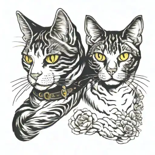 White And Black Male Cat Whith Yellow Eyes And A Female Cat White With Blue Eyes