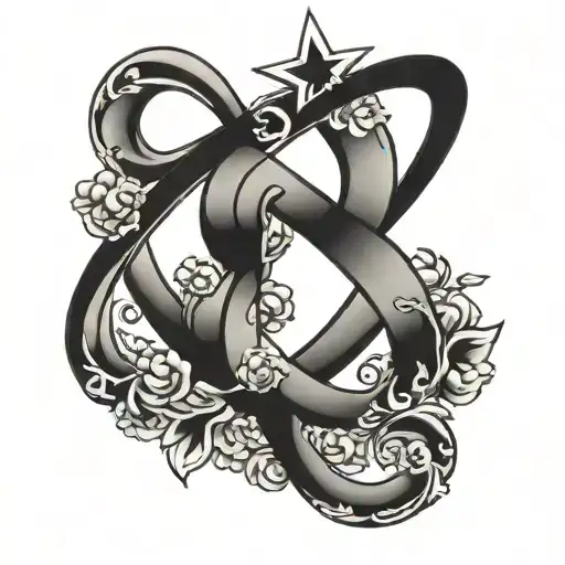 Black Stars With An Infinity Symbol