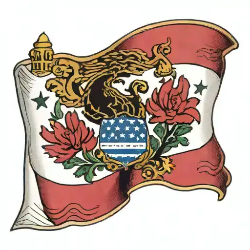 Croatian Flag Usa Flag And Mexican Flag Together