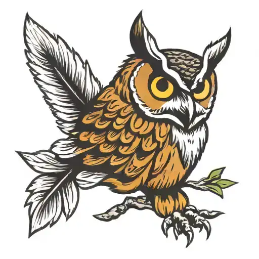 Owl With Olive Branch