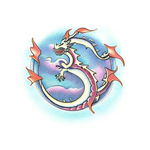 Circle Dragon Silhouette