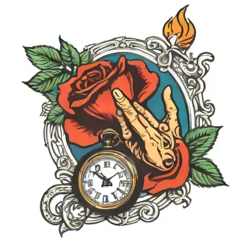 Praying Hands Preaching Clock Rose Intertwined