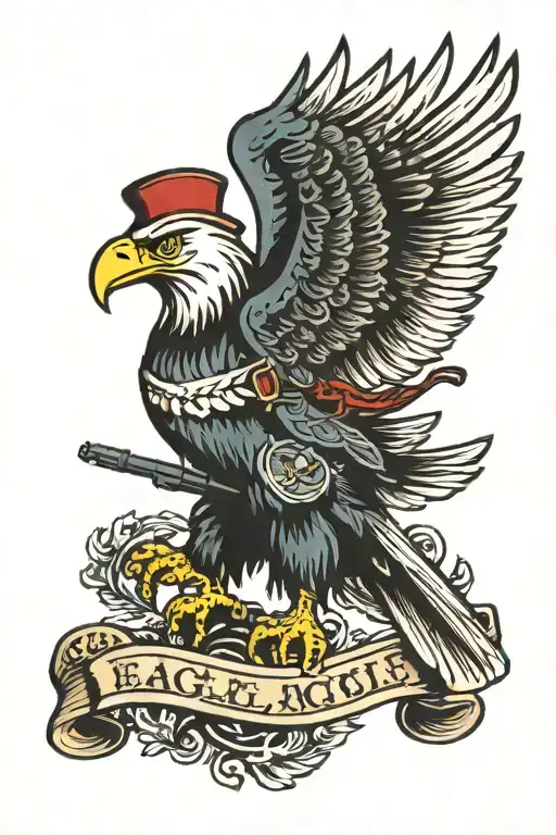 Eagle Holding Rifle