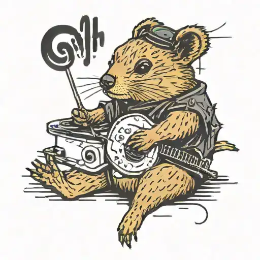 Goth Quokka Listening To Music