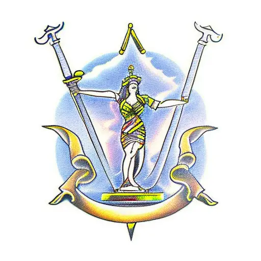 Lady Justice As Caduceus Sword