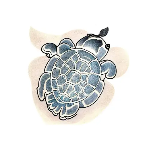 Turtle With Fine Line Work