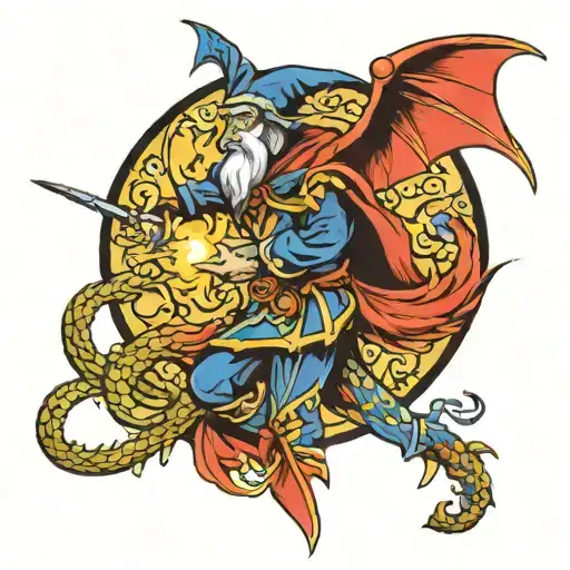 Wizard Transforming Into Dragon