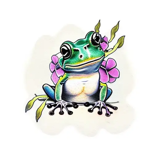 Frog Wearing A Flower Shirt