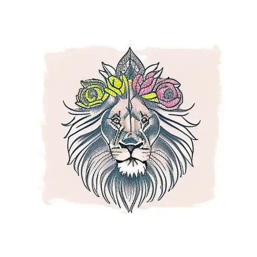 Lion With Lily For Mane