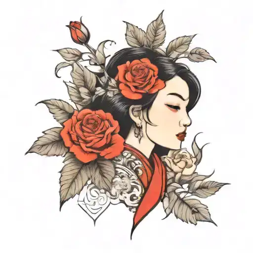 Asian Female Sad No Leaves No Roses