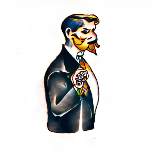 A Man In A Black Shirt And Tie