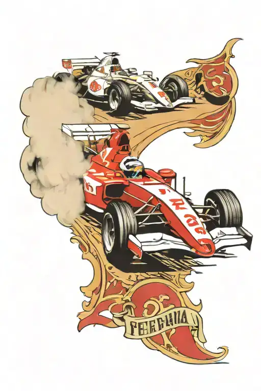 White Ferrari F1 Car