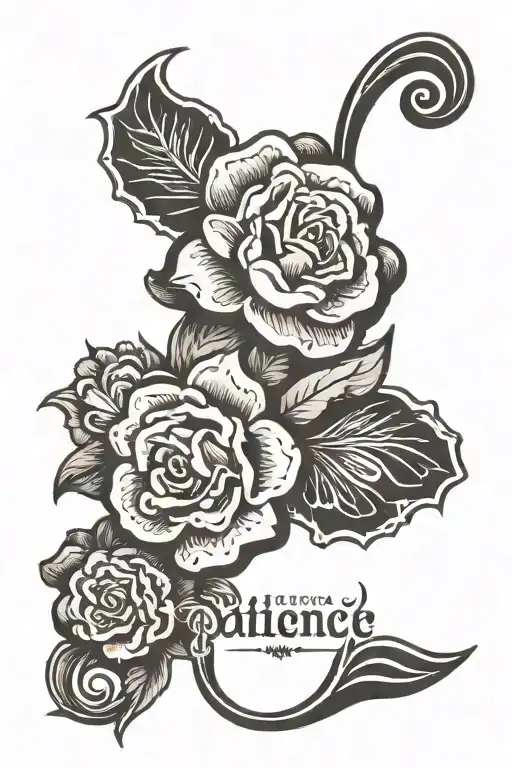 Patience Word In Greek Behind Ear Vertically