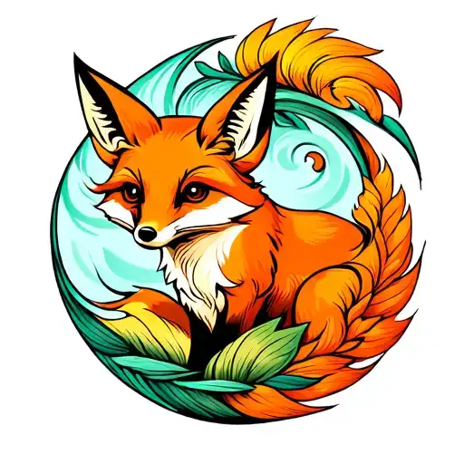 Fox In A Swirl Shape