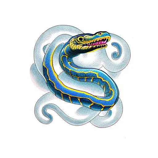 Snake Wrapping Around The Numbers 444