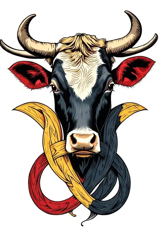 Infinity Symbol Merging With A Cow Head