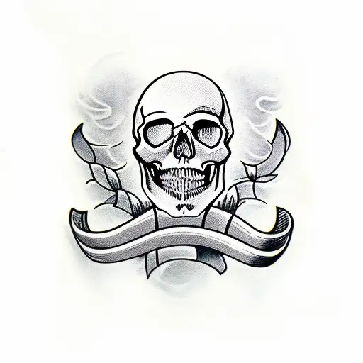 Skull That Has The Letter S In Its Left Eye And The Ketter G In Its Right Eyes