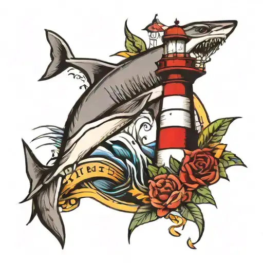 Lighthouse Shark Half Sleeve